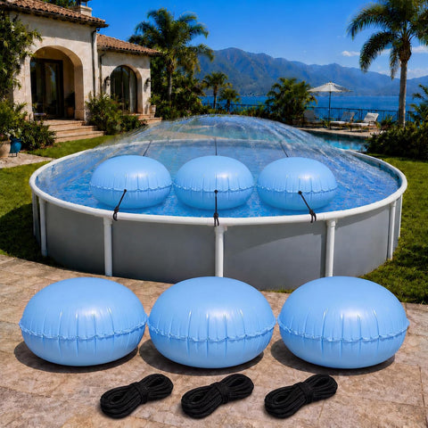 Hungdao 3 Pcs Pool Cover Pillows 4x4 ft for Above Ground Pools with Ropes