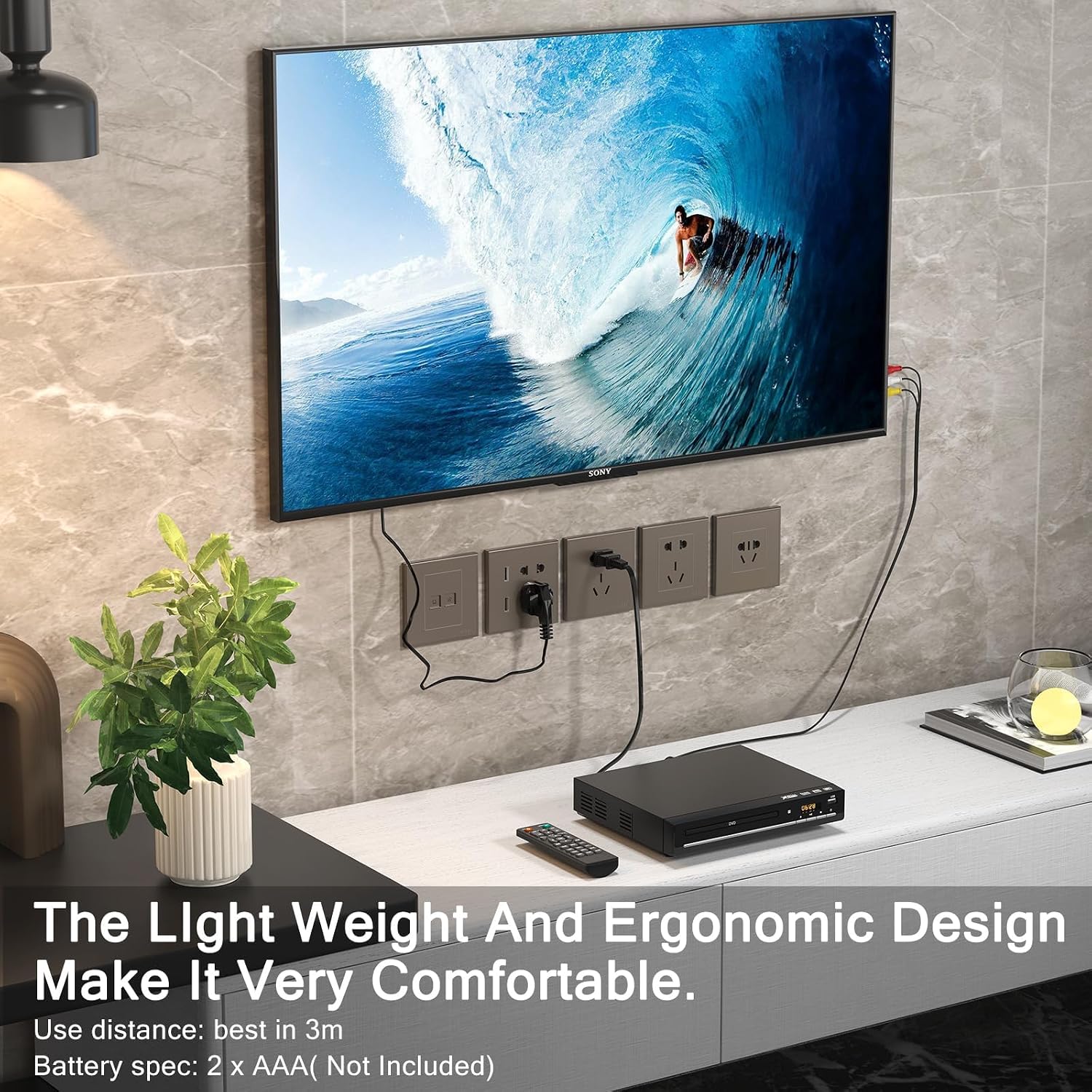 DVD Players for TV with HDMI,Plays All Regions and Formats,CD Player for Home,Support 1080P Video/CD/DVD/VCD/JPEG/USB, Remote, HDMI and RCA Cables Included