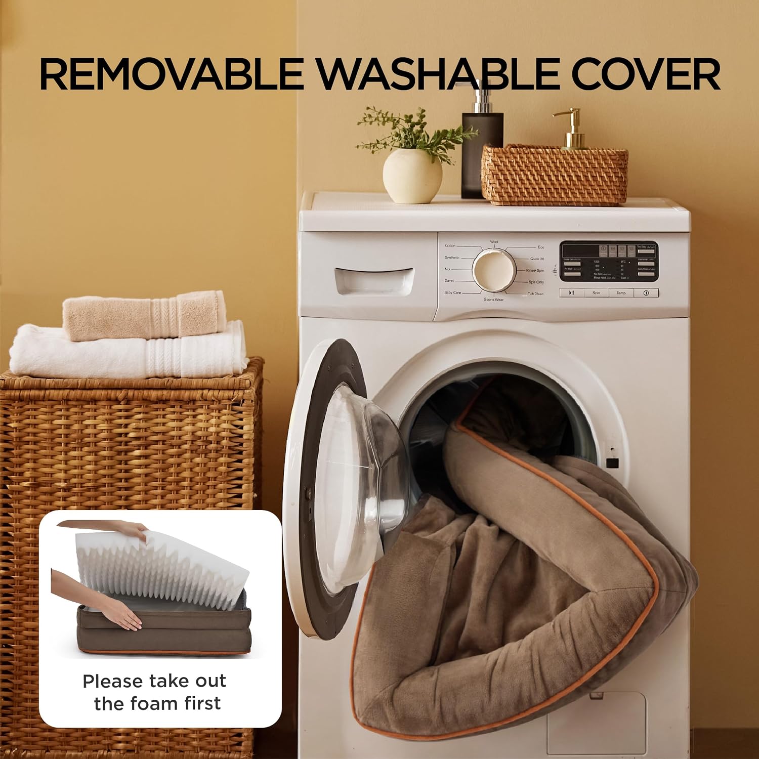 Bedsure Orthopedic Dog Beds for Medium Dogs with Removable Washable Cover