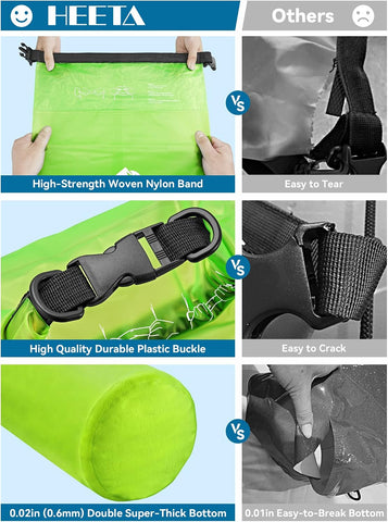 HEETA Dry Bag Waterproof Backpack with Phone Case 5L/10L/20L/30L/40L