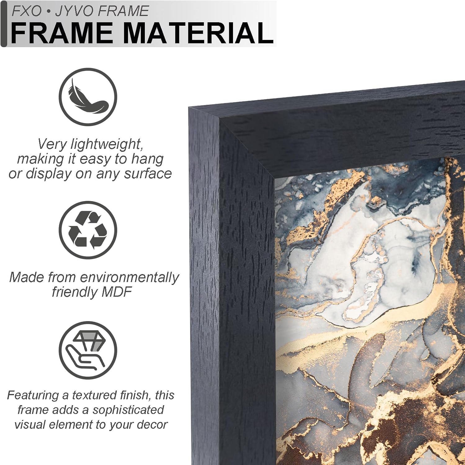 Fxojyvo 14x17 Picture Frame Set of 6 Black Engineered Wood Wall Hanging