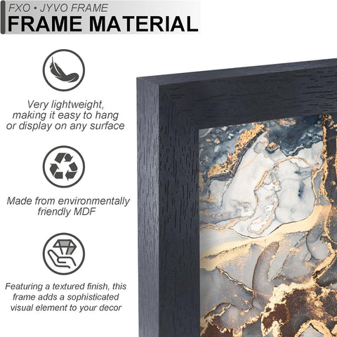Fxojyvo 14x17 Picture Frame Set of 6 Black Engineered Wood Wall Hanging