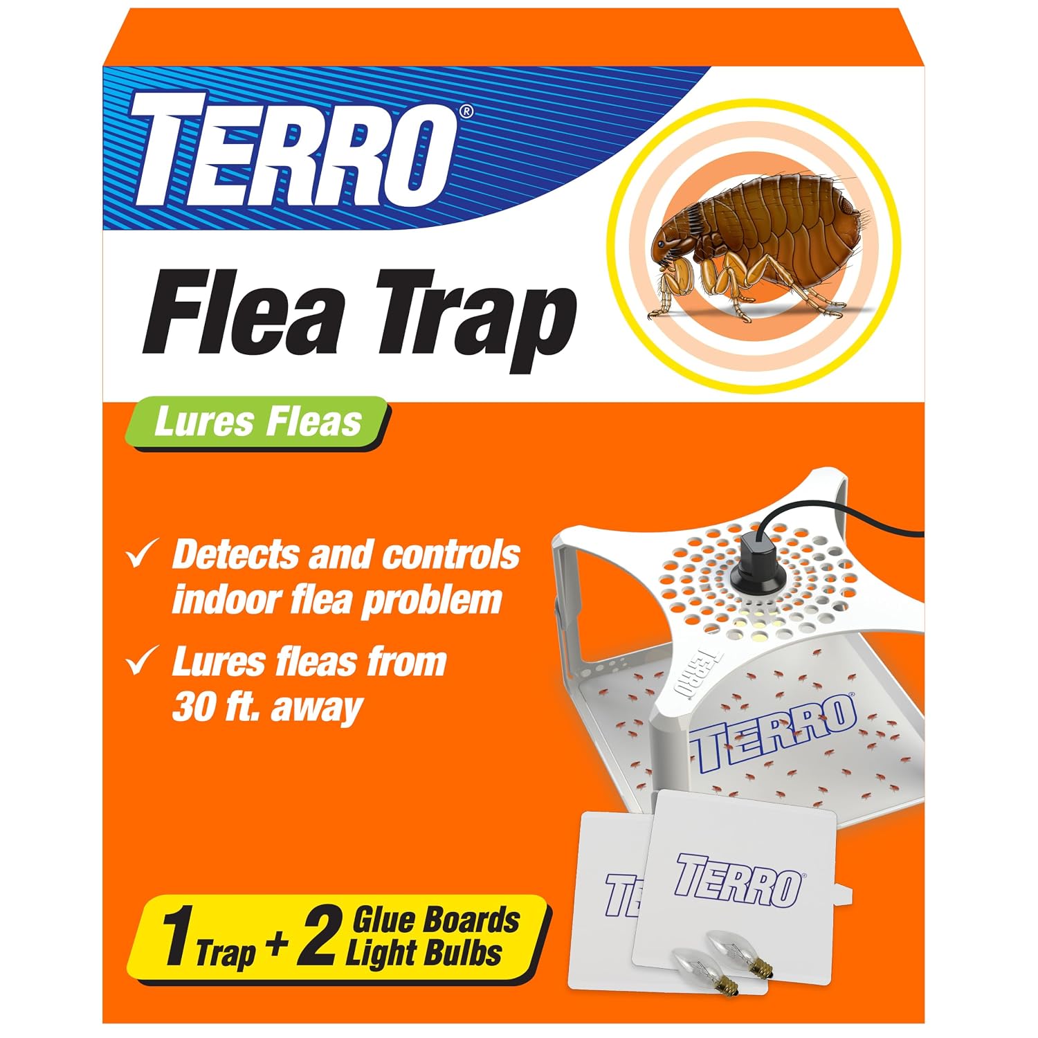 TERRO Indoor Electric Flea Trap and Killer, Refillable Plug in Bug Trap