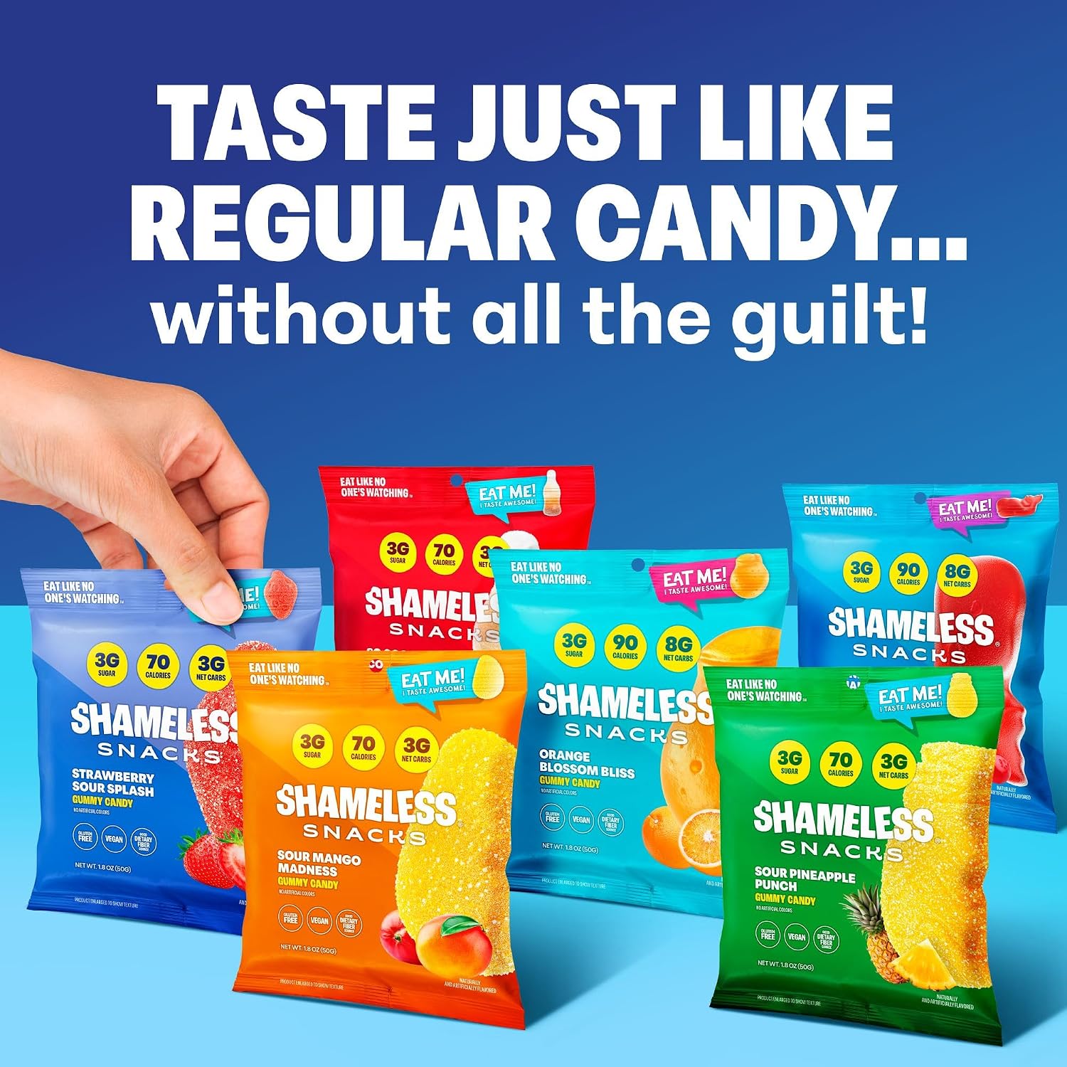 Shameless Snacks Candy Carnival - Sour Gummy Variety Pack & Fruit Snacks