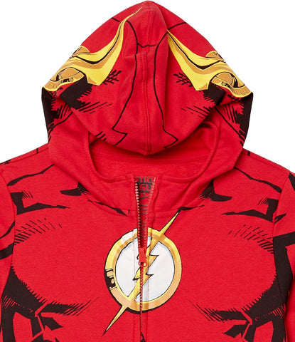 DC Comics boys The Flash Cosplay Zip-up Hoodie With Cape - DC - Boys 4-20