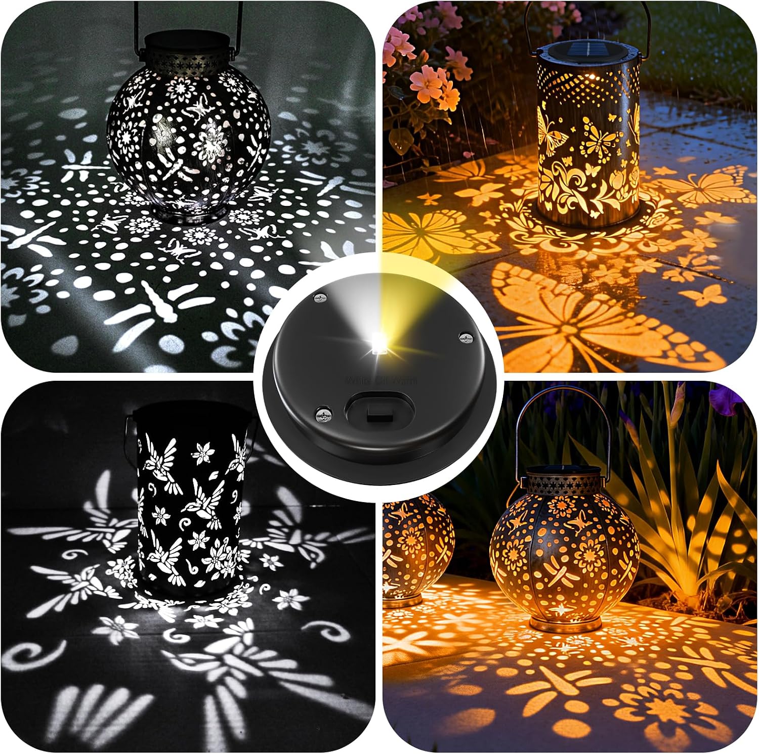 4 Pack Solar Light Replacement Top 3.34 Inch, 2 Lighting Modes for Garden