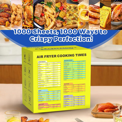 1000Pcs 8" Square Air Fryer Liners Disposable for 5-8 qt, Airfryer Paper