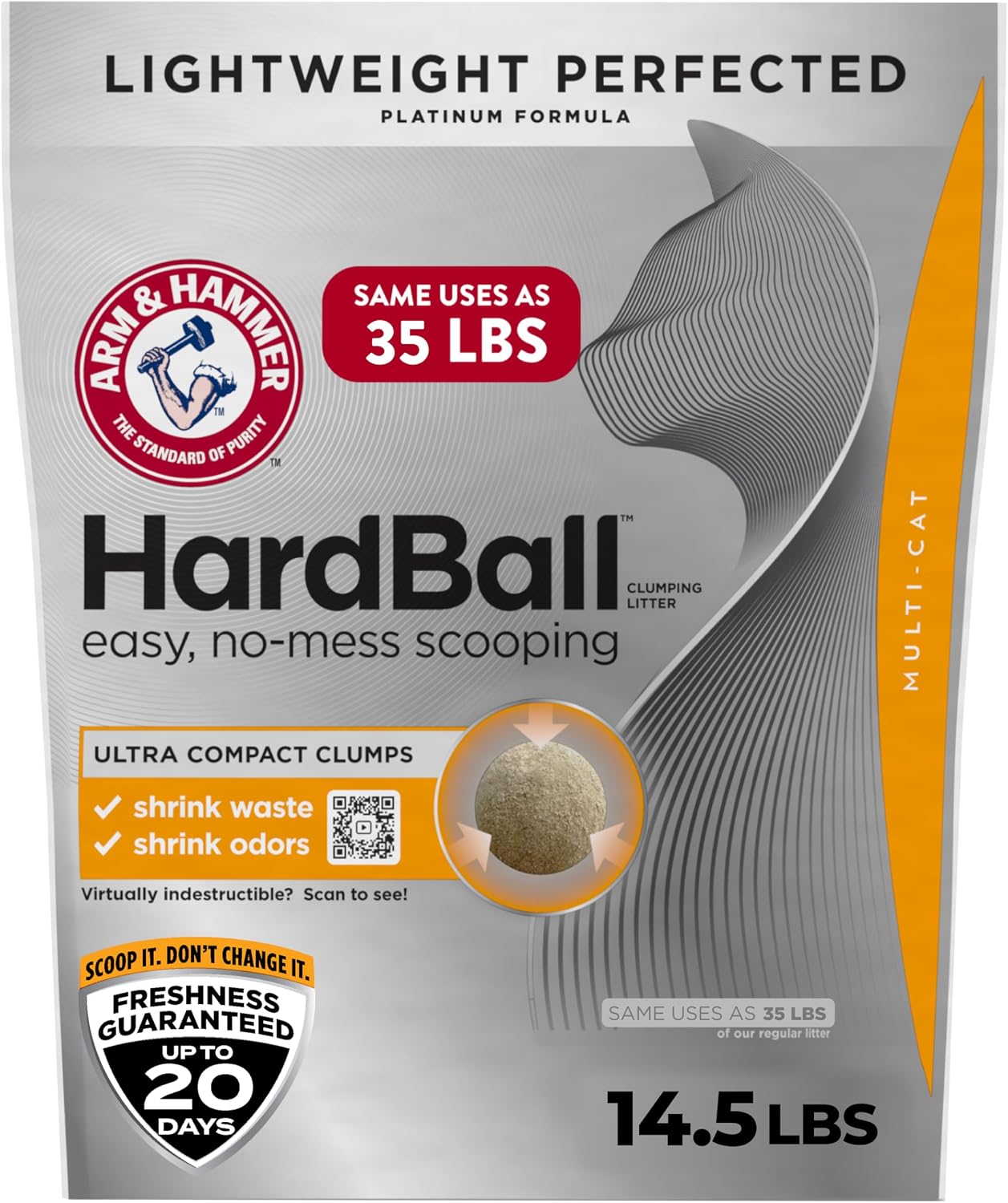 ARM & HAMMER HardBall Clumping Cat Litter, Garden Bloom, 14.5 Lbs