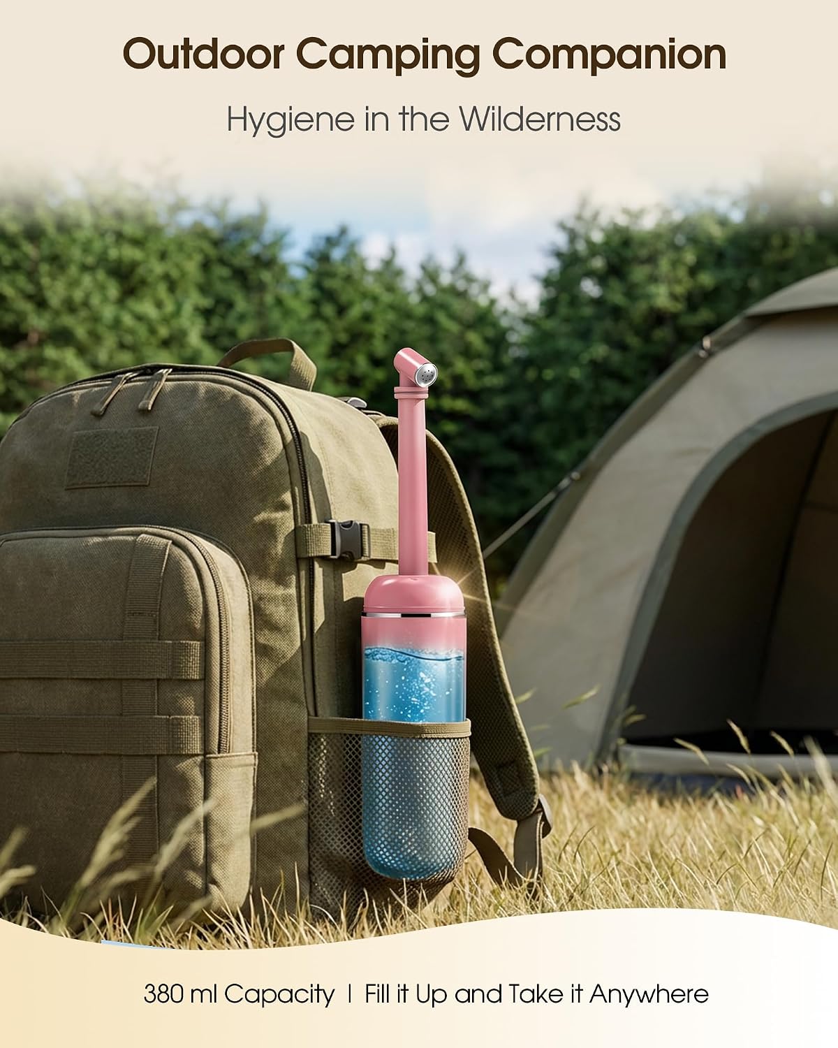 Portable Bidet for Travel & Camping - Manual Squeeze Peri Bottle Handheld