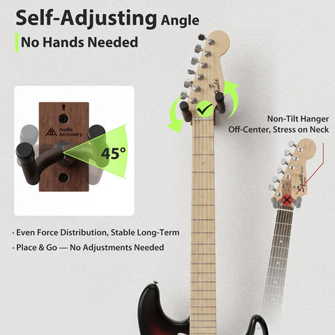 Guitar Wall Mount, Nitro-Safe Soft Padded Hook Guitar Hanger Wall Mount