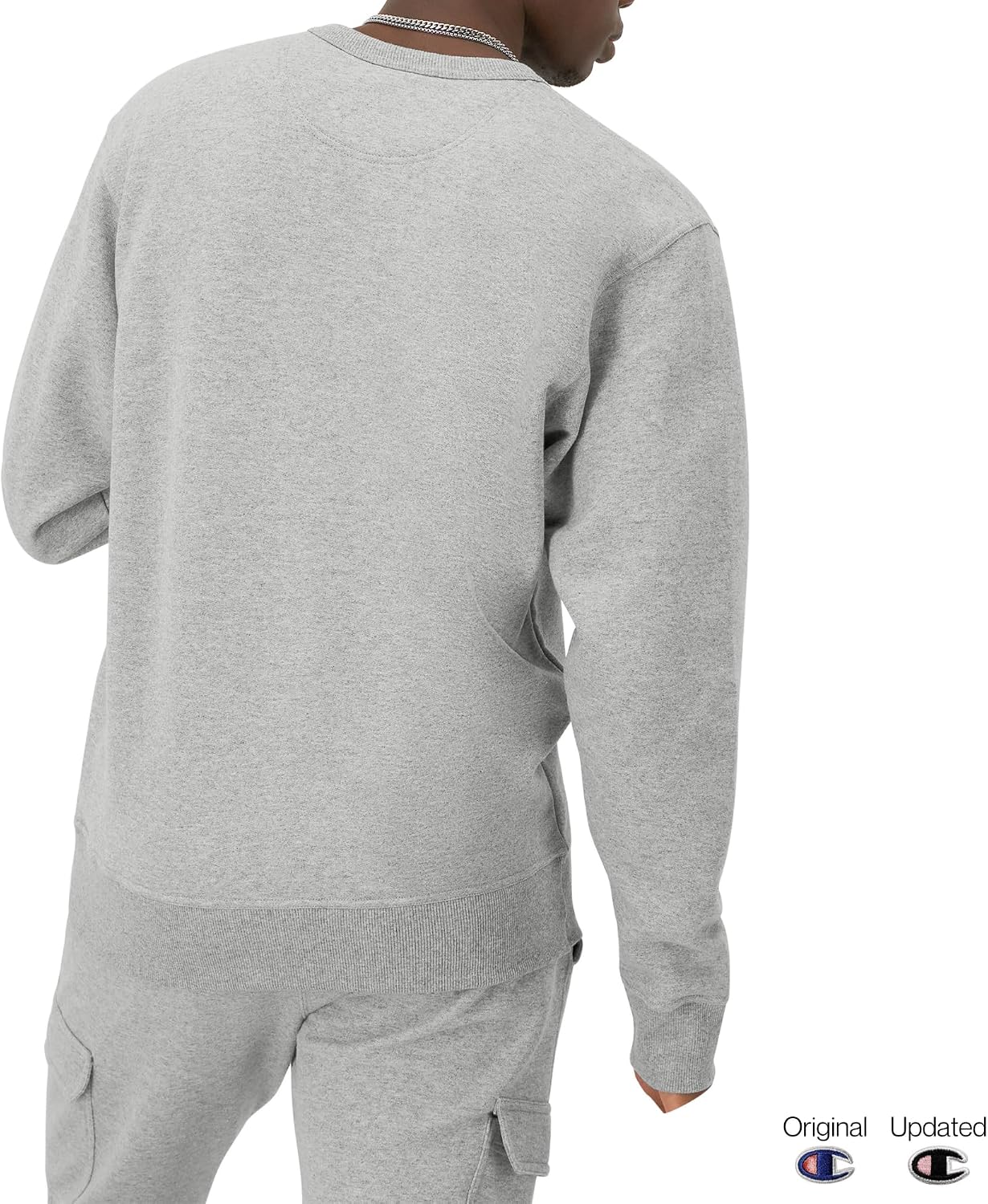Champion Men's Crewneck Fleece Sweatshirt, Standard Fit, Midweight, Script Logo, Available in Regular and Big & Tall