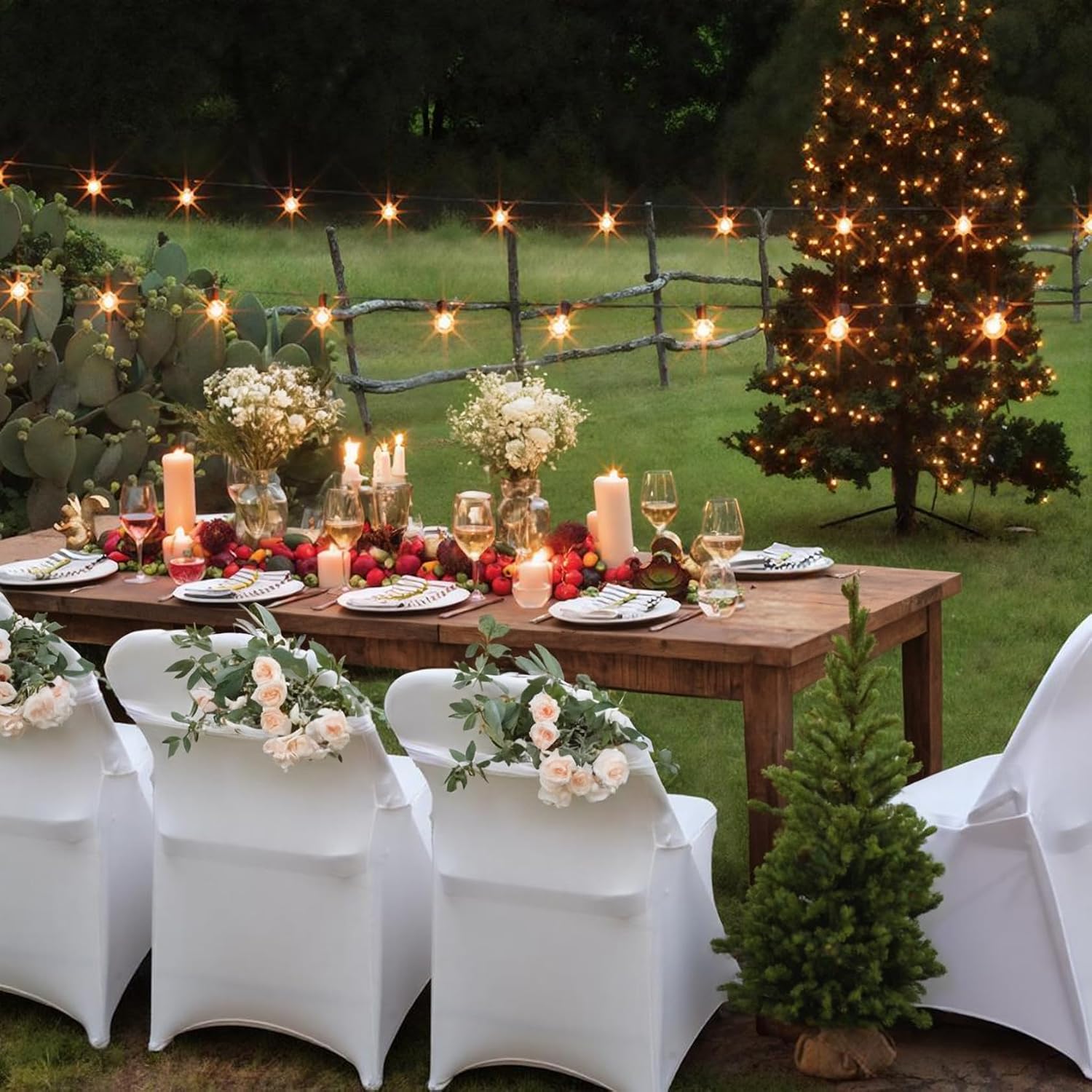 Babenest Stretch Spandex Folding Chair Covers for Wedding, 50PCS White