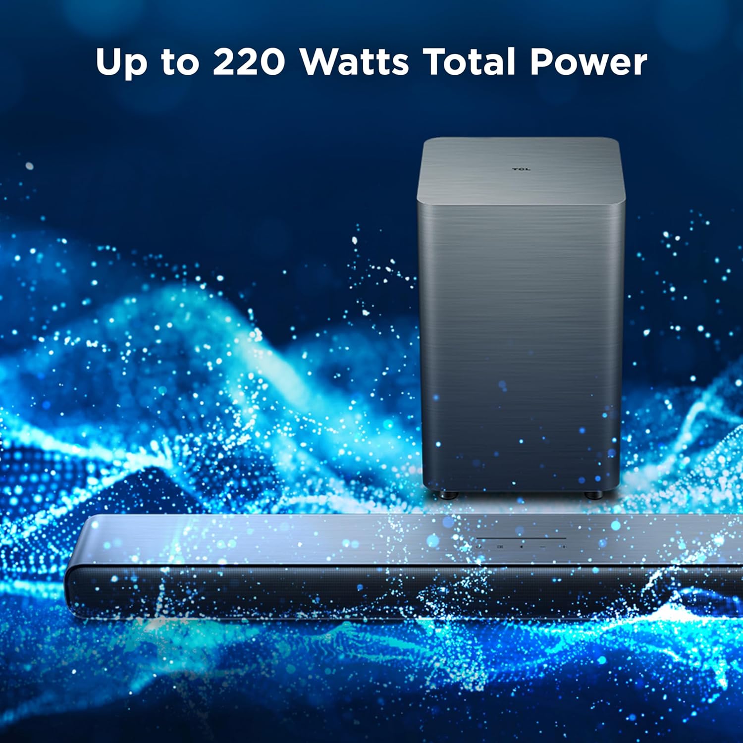 TCL S55H 2.1 Sound Bar with Wireless Subwoofer for Smart TV | Dolby Atmos DTS:X Auto Room Calibration| 220W Power Wireless Bluetooth Home Theater Audio | App Control & Remote Control | Latest Model