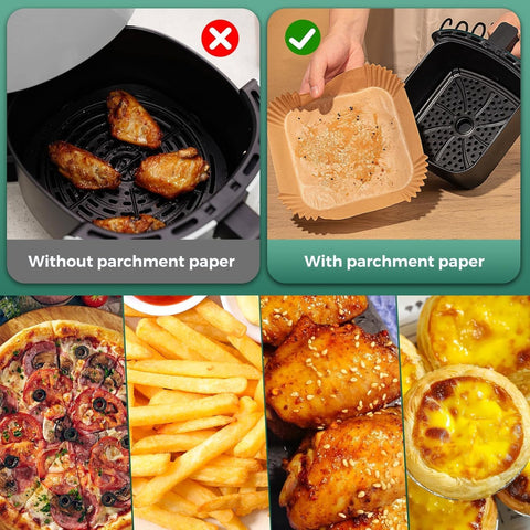 1000Pcs 8" Square Air Fryer Liners Disposable for 5-8 qt, Airfryer Paper
