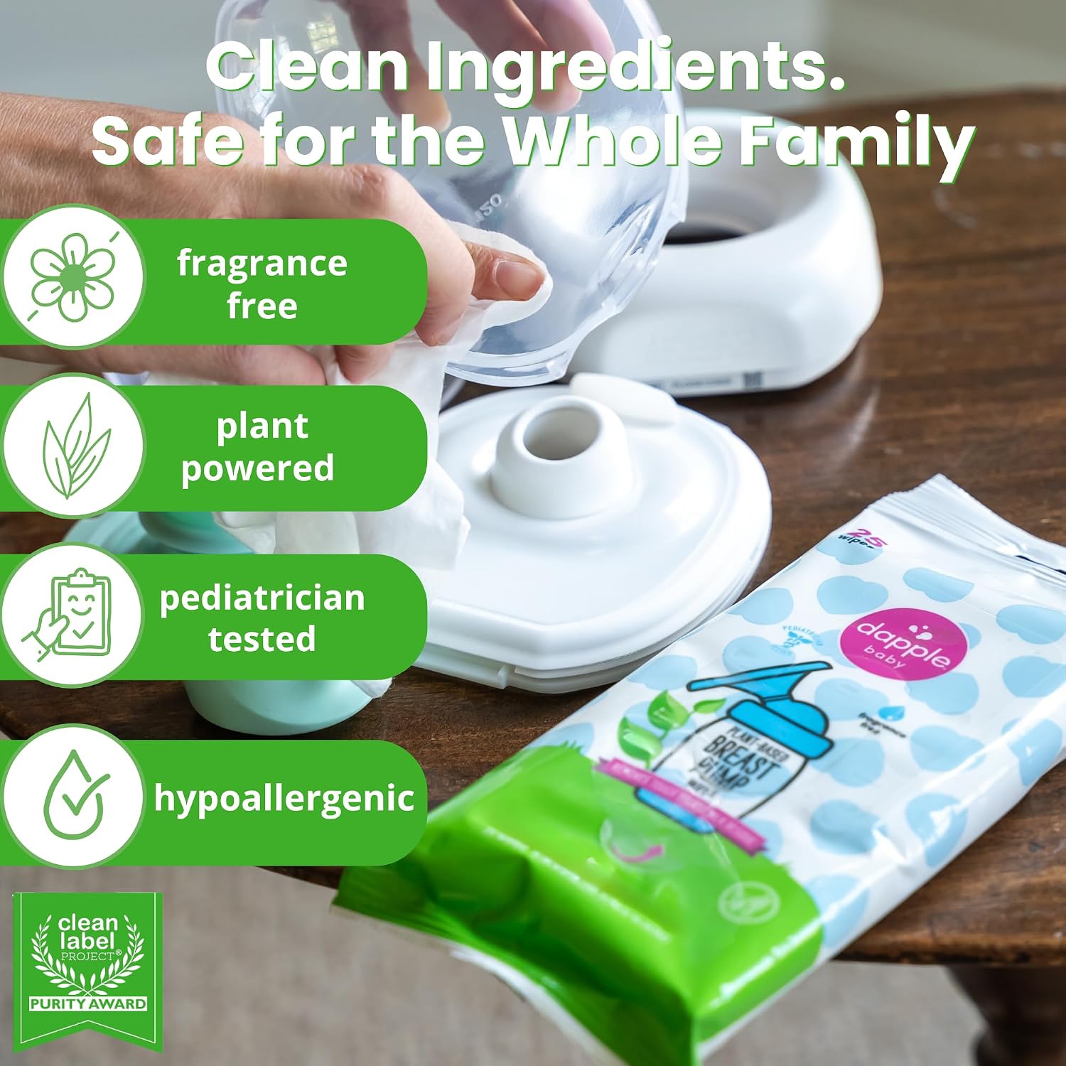 Dapple Baby - Breast Pump Wipes, Wipes Pouch - 25 Count (Pack of 1)