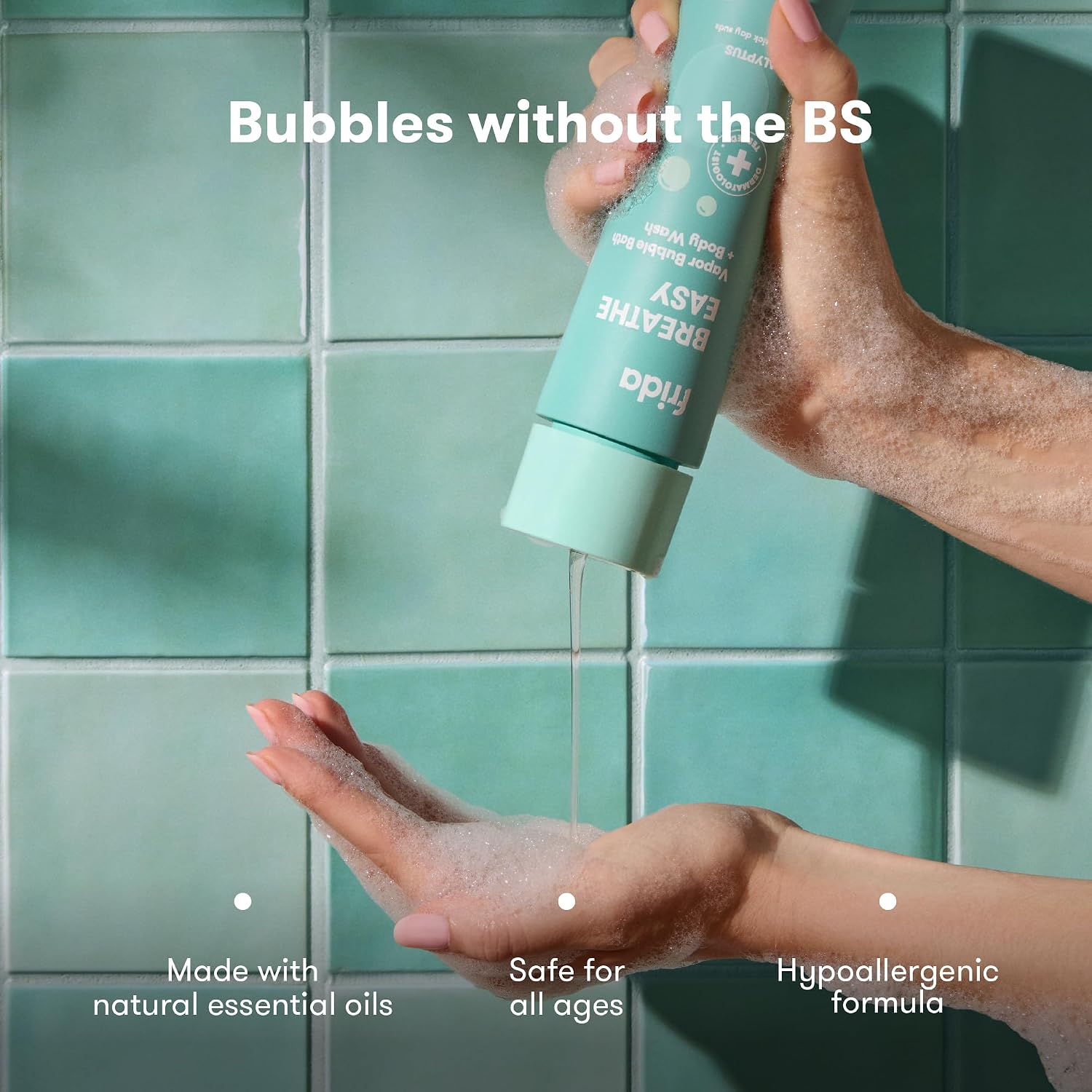 Frida Baby Eucalyptus Vapor Bubble Bath + Body Wash, Safe for Skin, 10oz