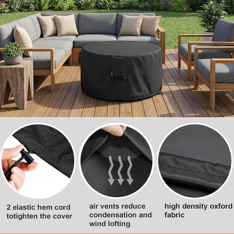 SheeChung Fire Pit Cover 36"x34",Waterproof Fabric 600D Polyester
