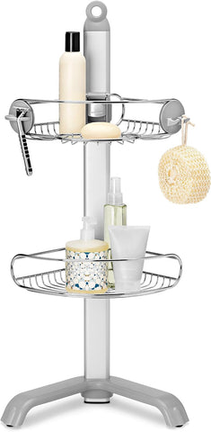 simplehuman Corner Shower Caddy, Stainless Steel and Anodized Aluminum