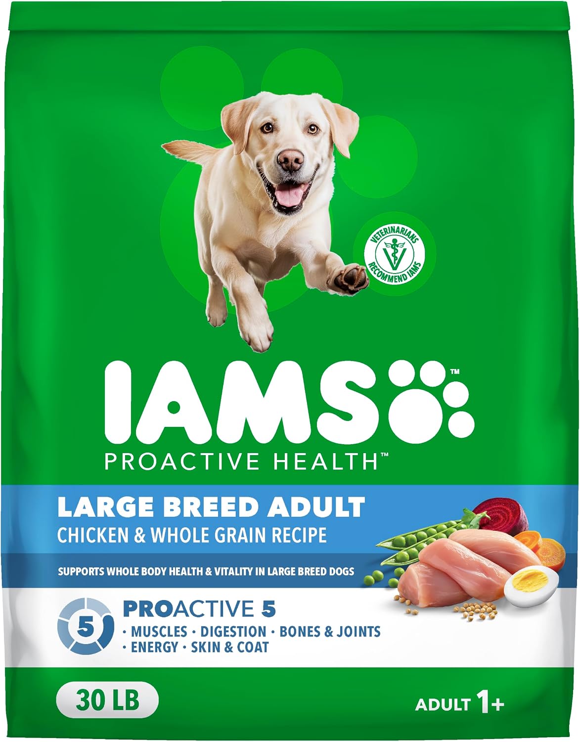 IAMS Proactive Health Large Breed Dry Dog Food, Chicken, 30 lb