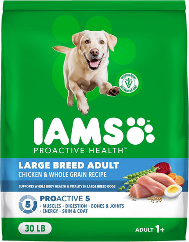 IAMS Proactive Health Large Breed Dry Dog Food, Chicken, 30 lb