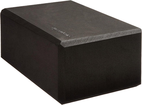 Amazon Basics Non-Slip Yoga Blocks, Set of 2, Deepen Poses, 4" x 9" x 6", Black