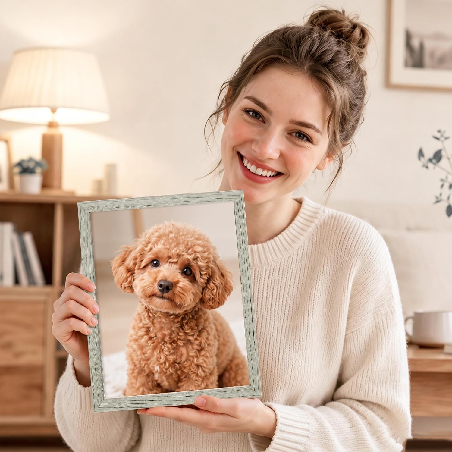PEALSN 8x10 Picture Frame Set of 6, Wall or Tabletop, Gray