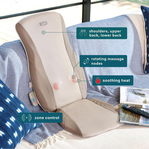 Homedics Shiatsu Back Massager Cushion with Heat, Deep Kneading Massage
