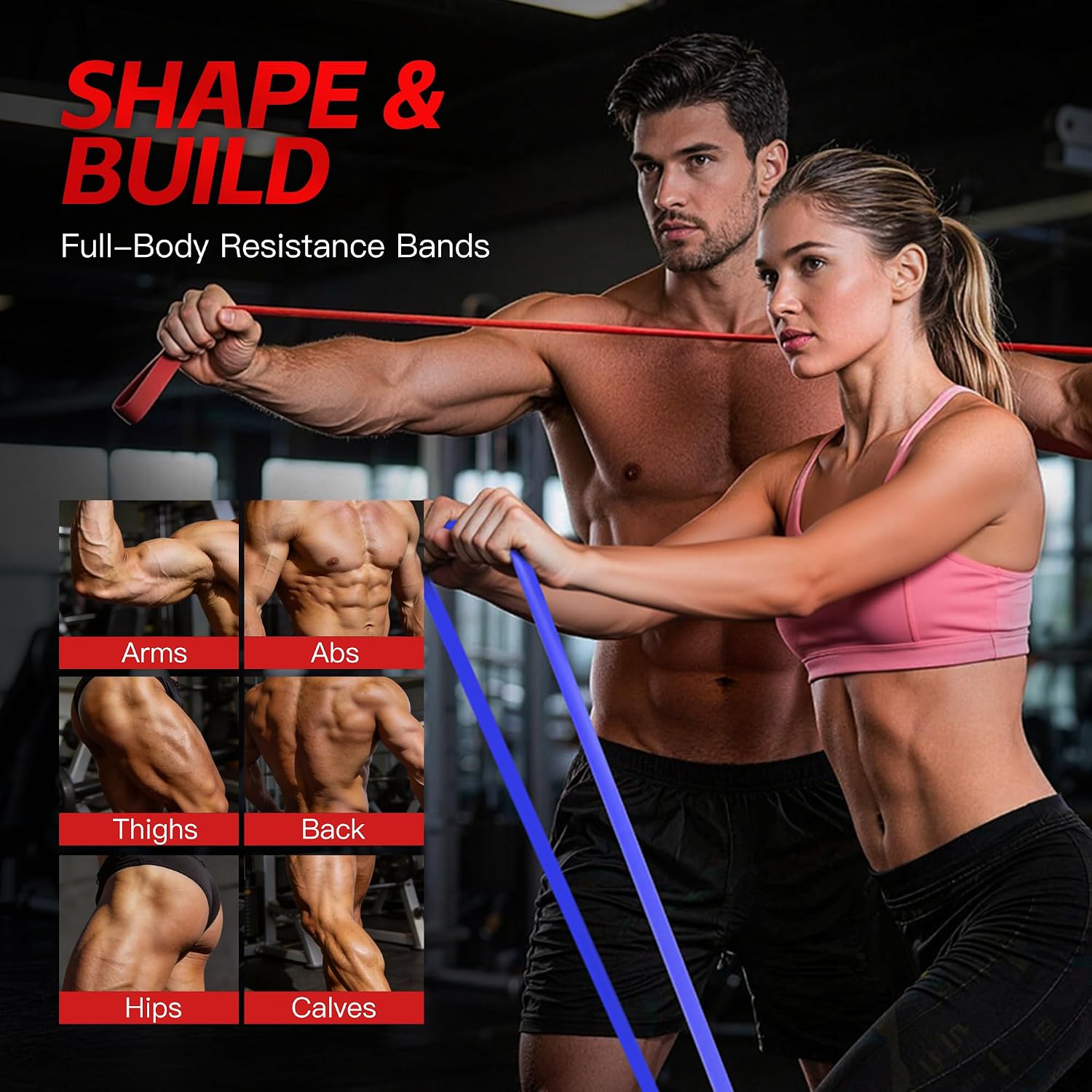 Pull Up Bands, Resistance Bands Set, Exercise Workout Bands for Men & Women, Ideal for Body Stretching, Physical Therapy and Muscle Training