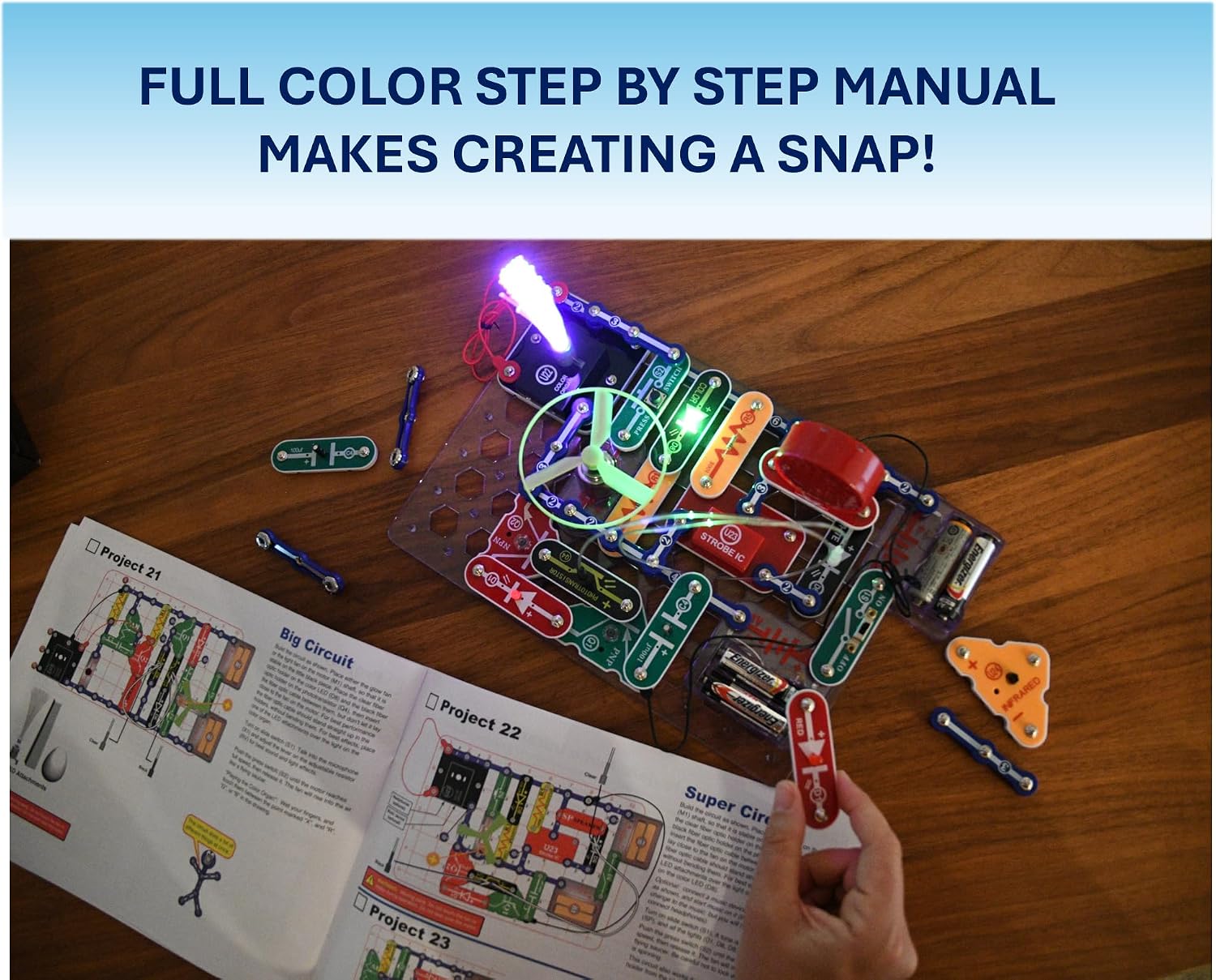 SNAP CIRCUITS Light STEM Electronics Kit, 175+ Projects, Ages 8+