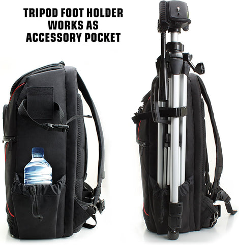 USA Gear Camera Backpack for Photographers DSLR/SLR/Mirrorless Camera Bag with Laptop Slot, Rain Cover, Tripod Holder