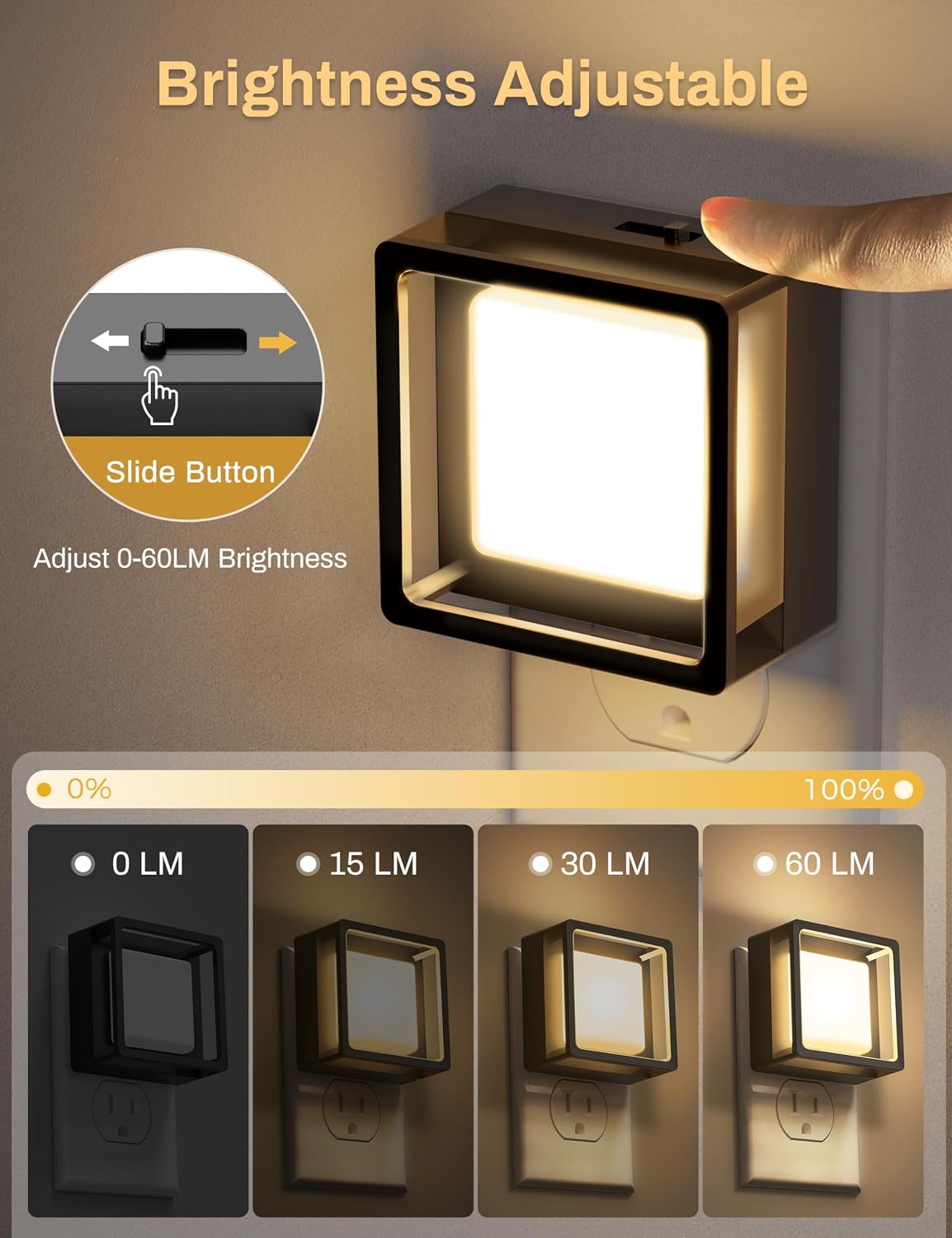 DORESshop LED Night Light,Night Lights Plug Into Wall [2 Pack],3000K