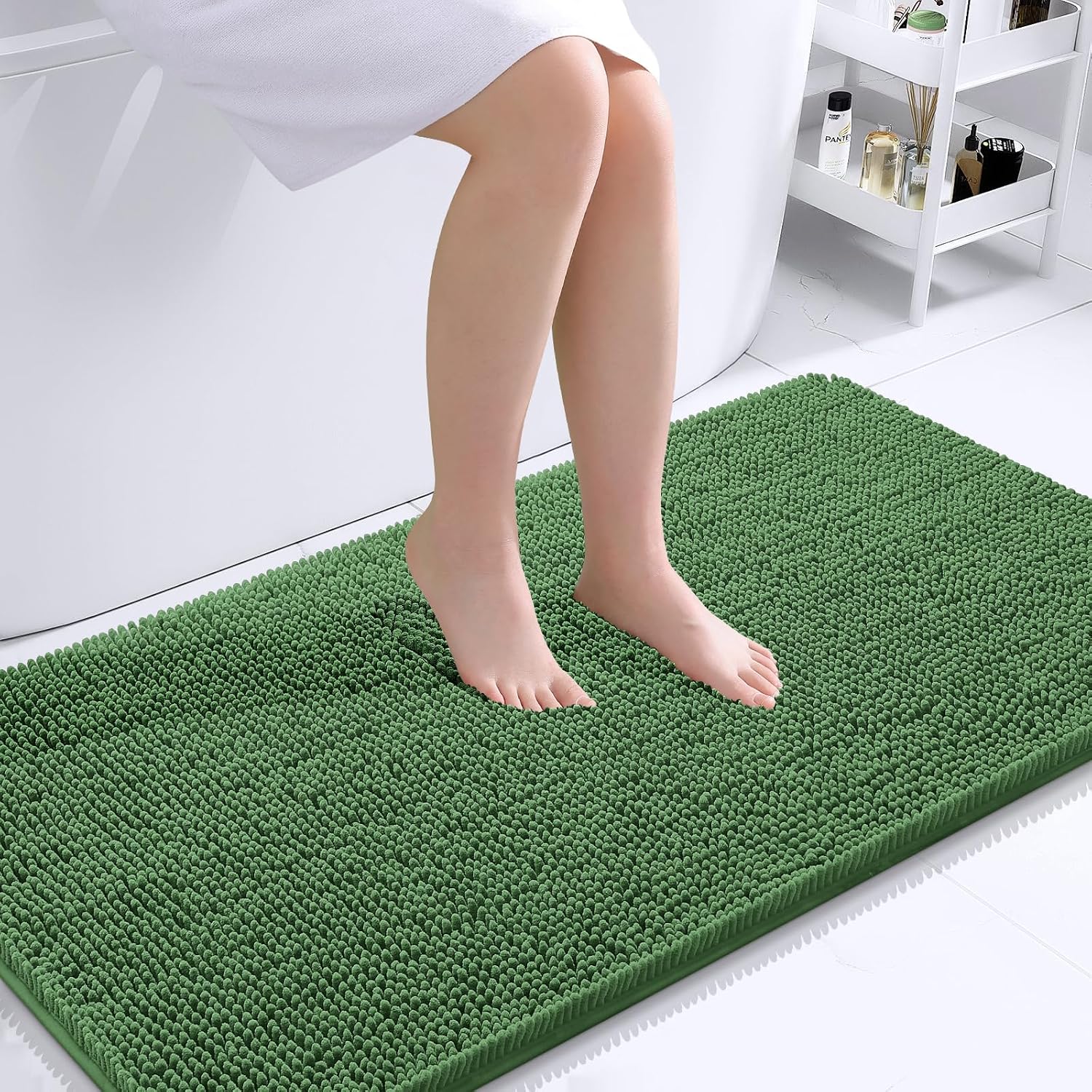 OLANLY Bathroom Runner Rugs 40x24, Extra Soft Absorbent Chenille Bath Rugs