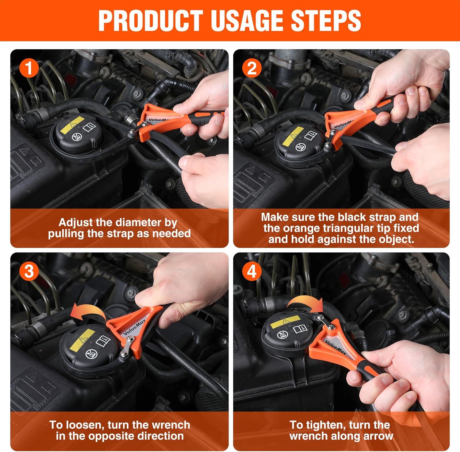 ValueMax Strap Wrench 2-piece, Adjustable Oil Filter Wrench Set