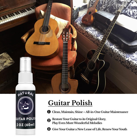 Deviser Guitar Cleaning,All IN ONE Kit,fretboard Lemon oil,Polish,Guitar String-cleaner,Guitar string winder,Cleaning cloth for guitar cleaning and maintenance