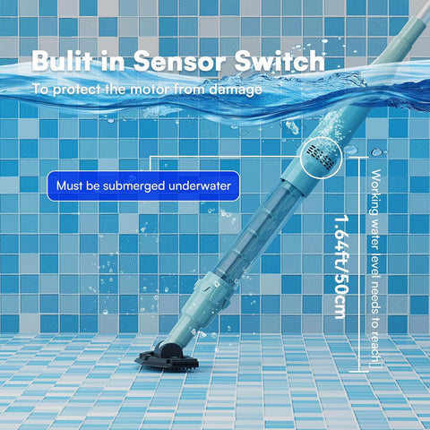 PoolMr Cordless Handheld Pool Vacuum, Rechargeable Pool Cleaner with 18.5 Gal/Min Suction, 60 Min Runtime, Dual-Phase Cleaning System, Ideal for Above Ground Pools, Spas, Hot Tubs, Steel