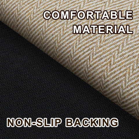 Ultra Thin Door Mat Indoor Entrance 24"x47", Low-Profile Indoor Door Mat, Non Slip Entry Mat Rubber Backing Unique Herringbone Design Inside Doormat Dirt Trapper Entryway Mats, Beige