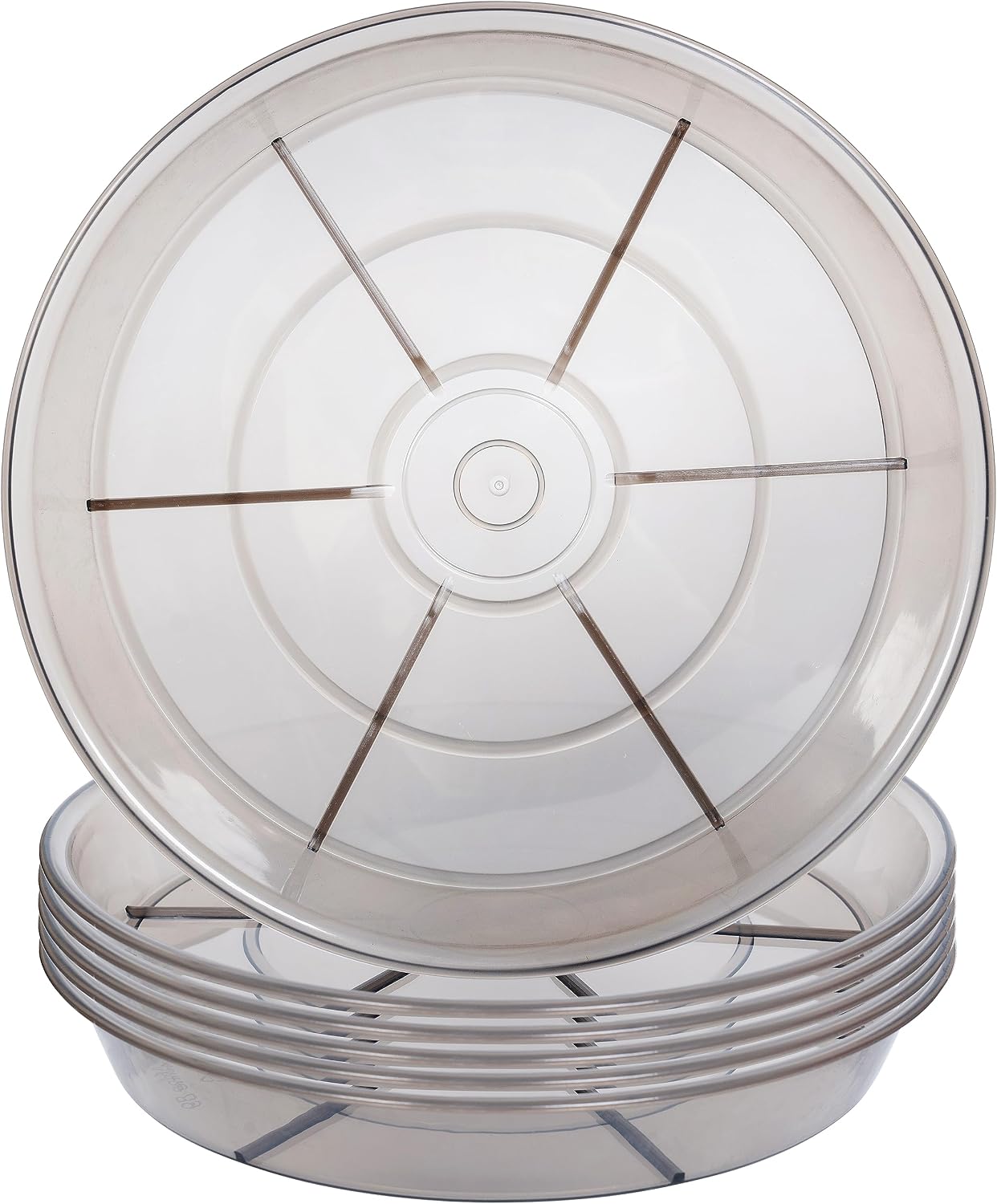2 Pack Plant Saucer Drip Tray 19 inch, Large Heavy Sturdy Plastic Planter Flower Pot Saucers for Indoor Outdoor Garden, Plant Water Drip Trays for pots (19" 2Pack, Clear)