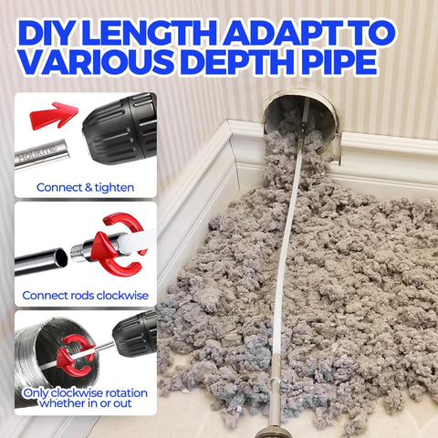 Holikme Dryer Vent Cleaner Kit - 30Ft Fireplace Chimney Brushes Flexible