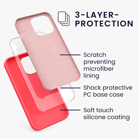 kwmobile Case Compatible with Apple iPhone 13 Pro Case - TPU Silicone Phone Cover with Soft Finish - Neon Coral