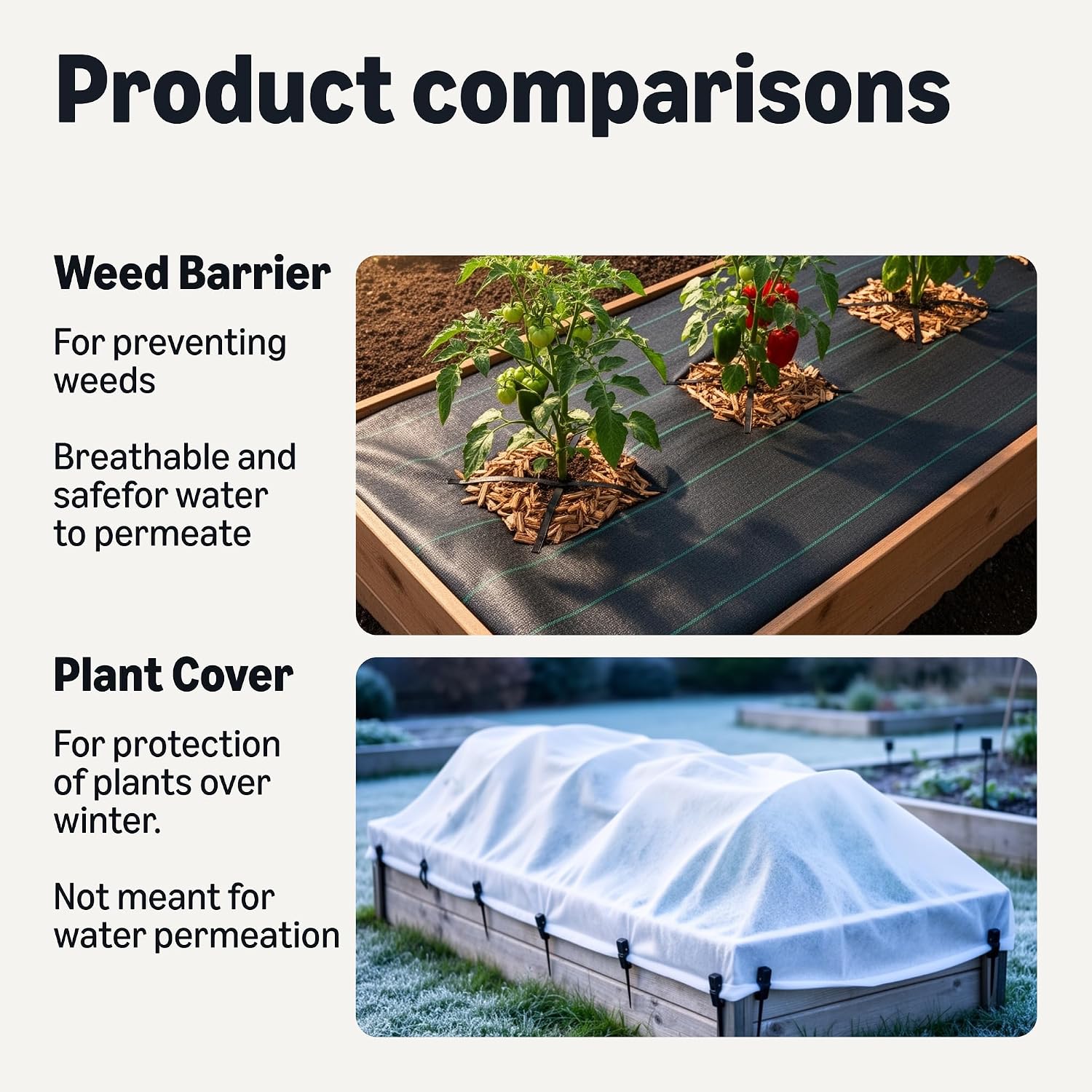 Amazon Basics Weed Barrier Landscape Fabric, 3 x 50 Feet, Black, 1-Pack