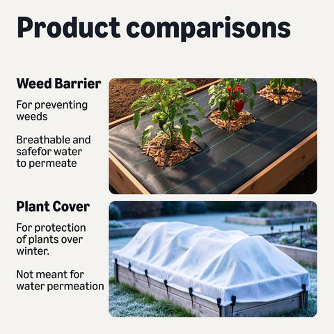 Amazon Basics Weed Barrier Landscape Fabric, 3 x 50 Feet, Black, 1-Pack