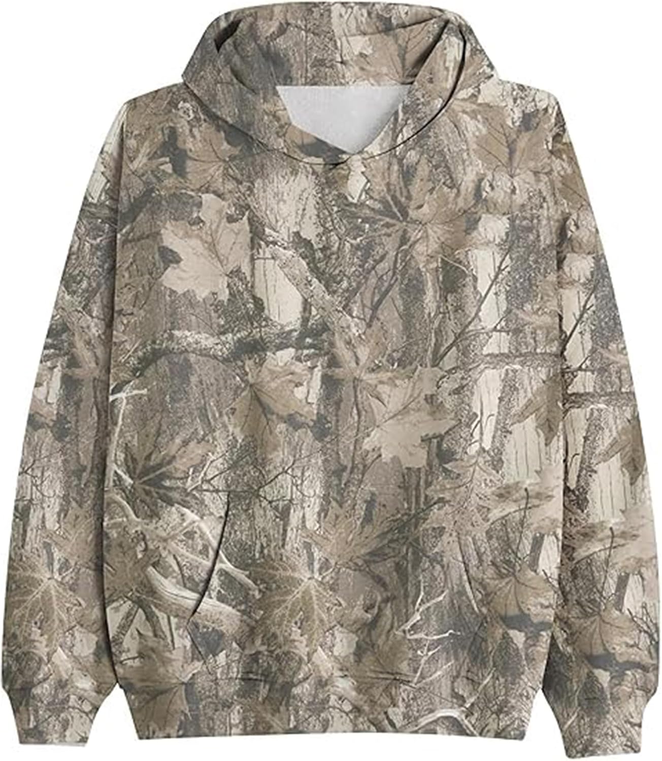 Womens Oversized Camo Hoodie Y2k Maple Leaf Print Fleece Hooded Pullover Sweatshirt Casual Long Sleeve Fall Outfits