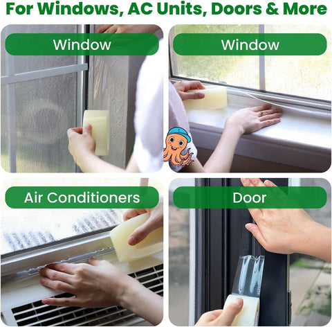 ECOHomes Window Weather Sealing Tape (2 Inch Wide x 90 Ft, White)