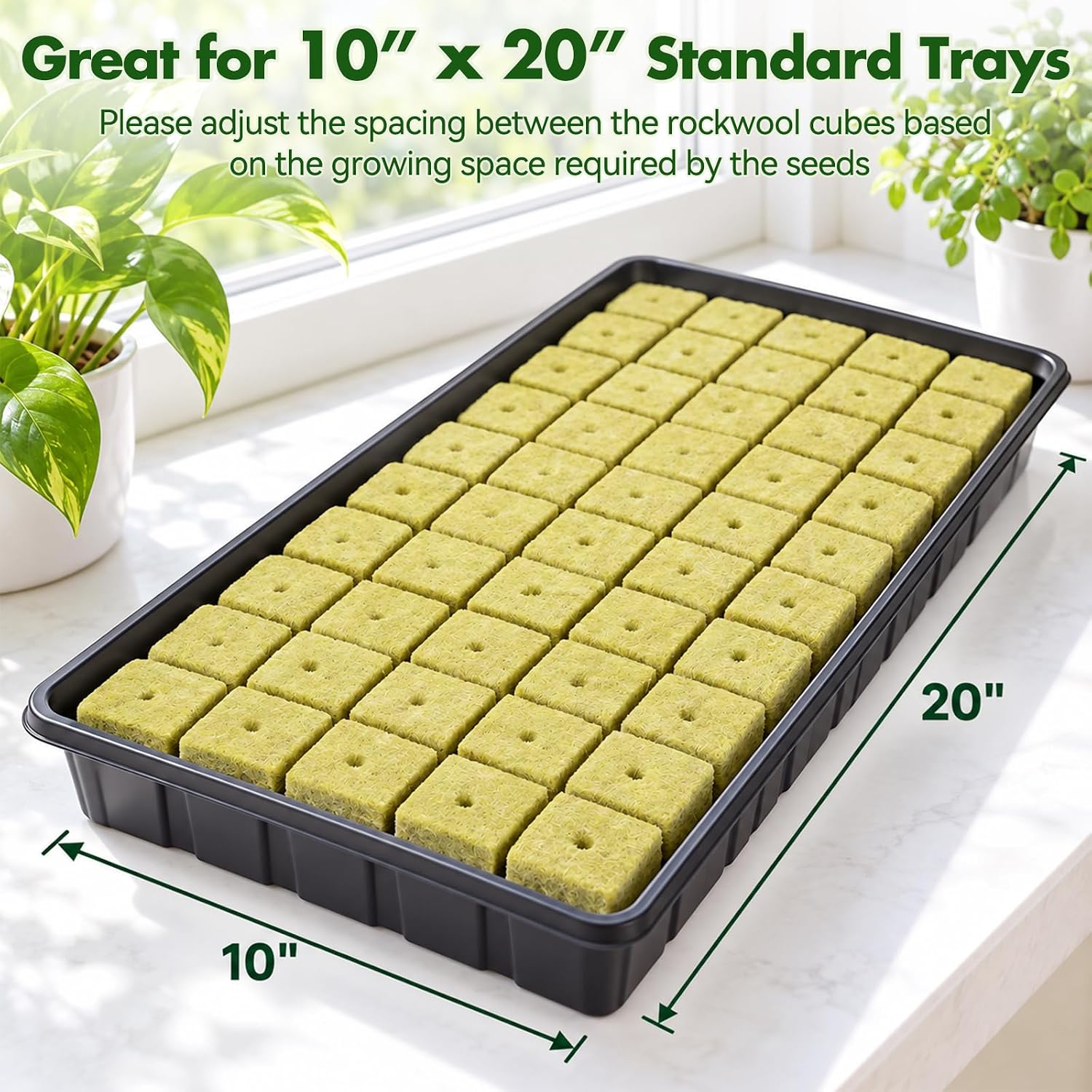 Halatool 1 Inch Rockwool Cubes for Hydroponics, 100 Pcs Seed Starter Plugs