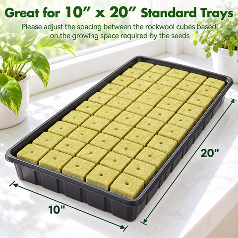 Halatool 1 Inch Rockwool Cubes for Hydroponics, 100 Pcs Seed Starter Plugs
