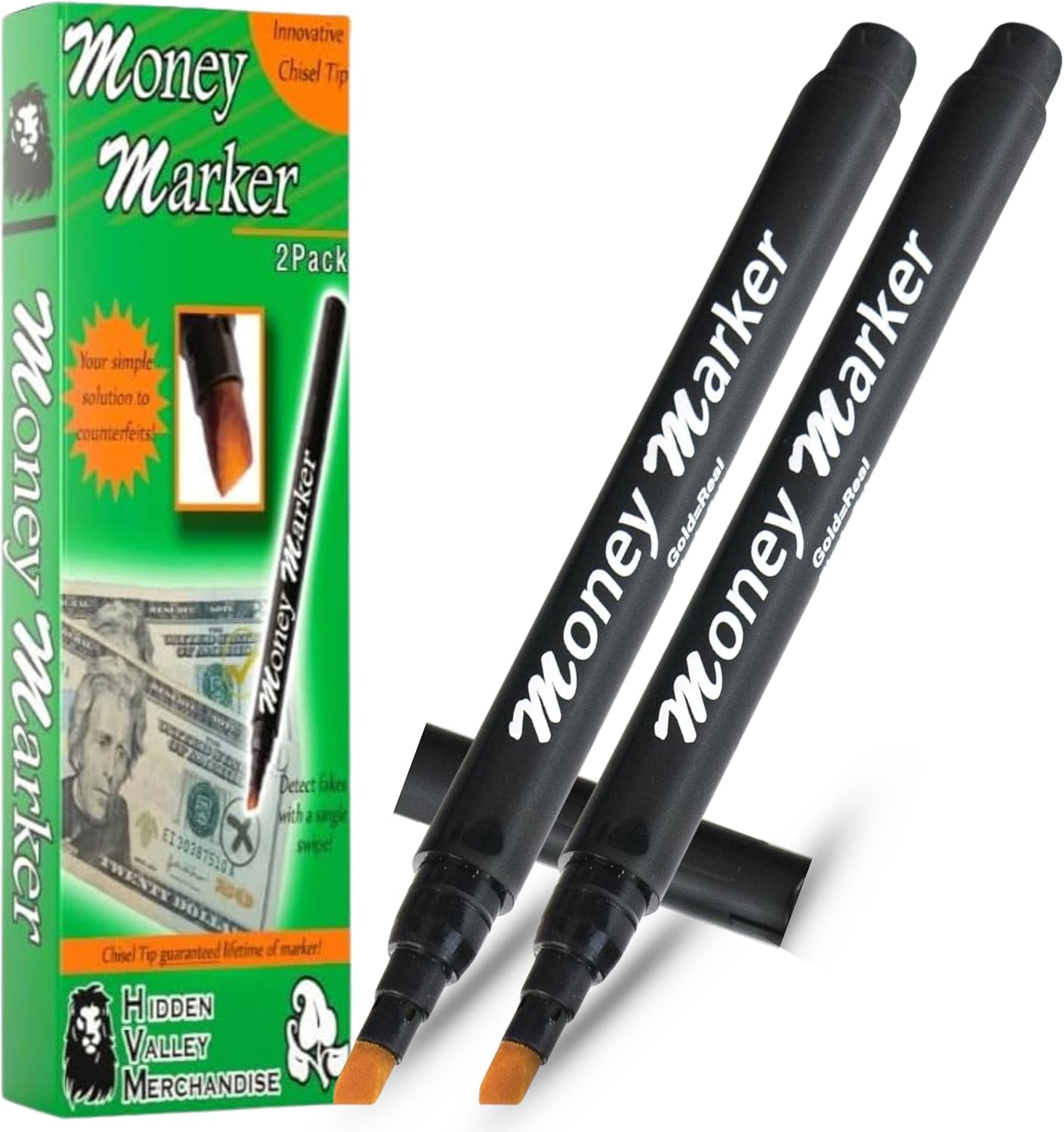 Counterfeit Money Detector Pen (2 Counterfeit Pens) - Detect Fake Bills