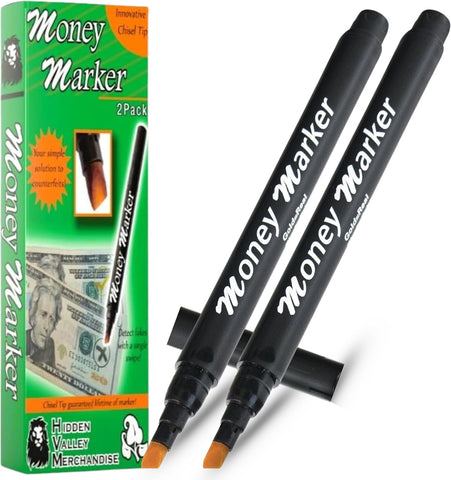 Counterfeit Money Detector Pen (2 Counterfeit Pens) - Detect Fake Bills