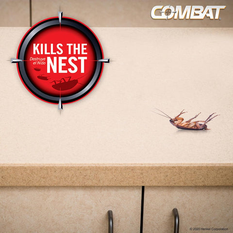 Combat Roach Killing Bait Stations, Large Roaches, Kills the Nest, 8 Count
