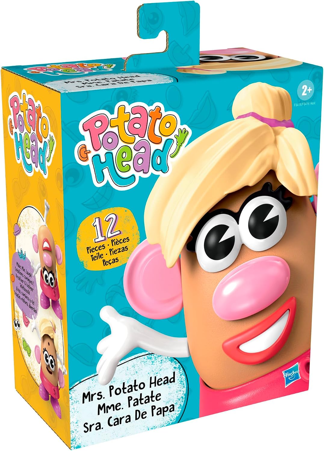 Mr. Potato Head Mrs. Potato Head Set with 12 Parts and Pieces, Toddler and Preschool Toys for 2 Year Old Boys and Girls and Up