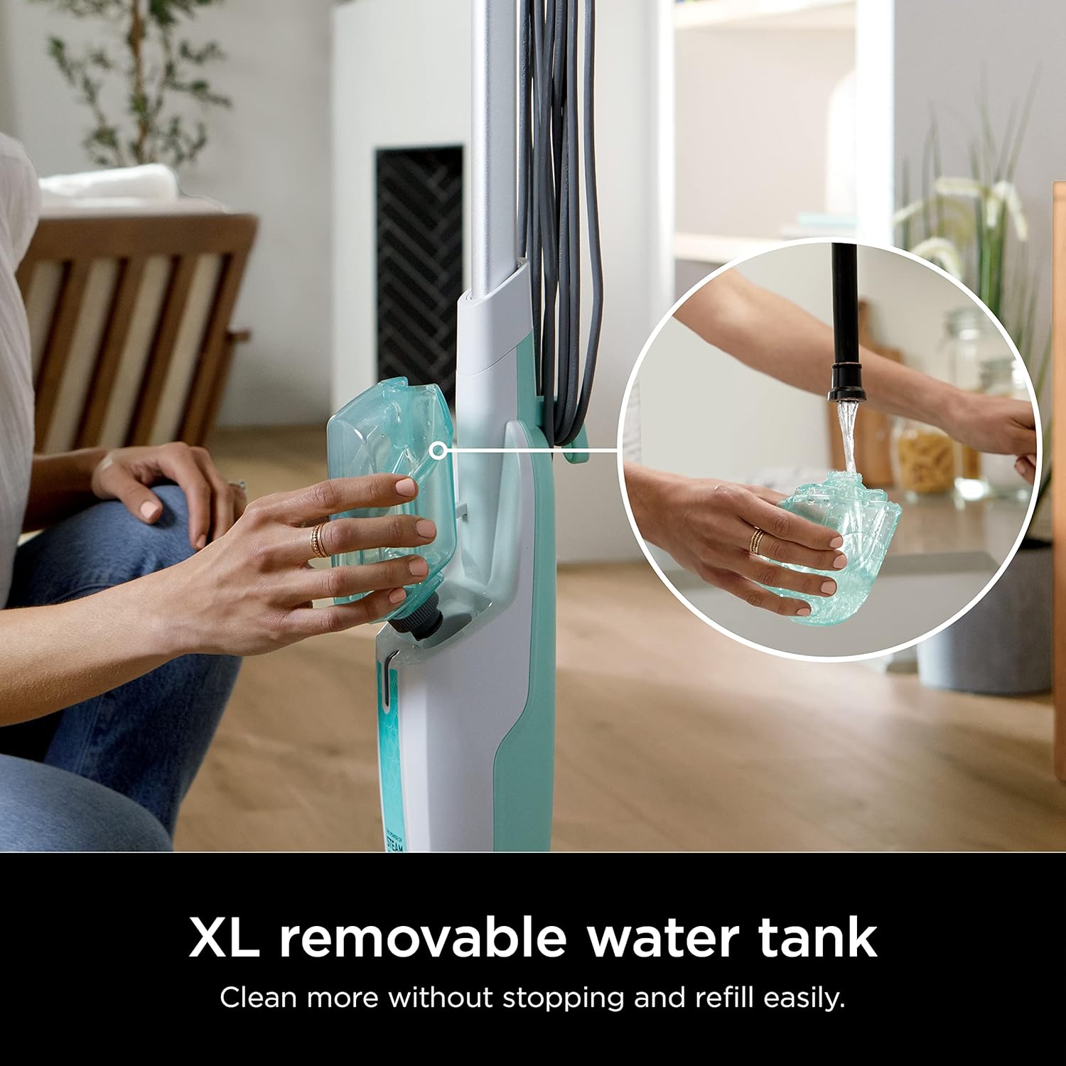 Shark Steam Mop for Sealed Hard Floors with 2 Dirt Grip Pads, White, S1000